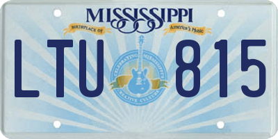 MS license plate LTU815