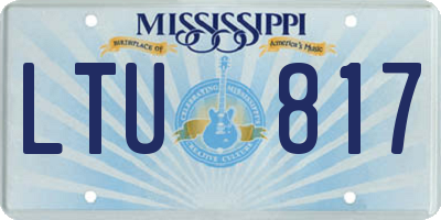 MS license plate LTU817