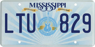 MS license plate LTU829