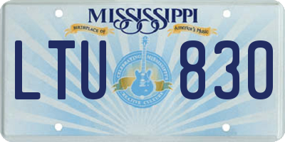 MS license plate LTU830