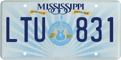 MS license plate LTU831