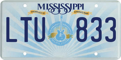 MS license plate LTU833