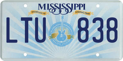 MS license plate LTU838