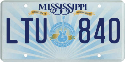 MS license plate LTU840