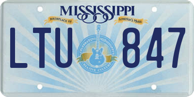 MS license plate LTU847