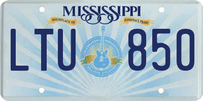 MS license plate LTU850