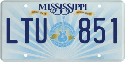MS license plate LTU851