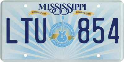MS license plate LTU854
