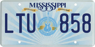 MS license plate LTU858