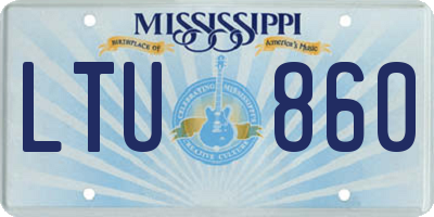 MS license plate LTU860