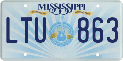 MS license plate LTU863