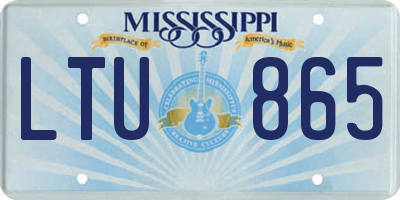 MS license plate LTU865