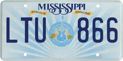 MS license plate LTU866