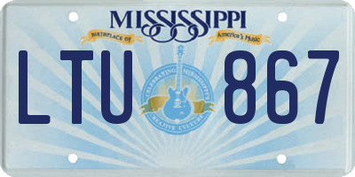 MS license plate LTU867