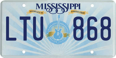 MS license plate LTU868