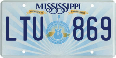 MS license plate LTU869