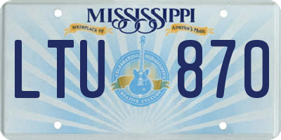 MS license plate LTU870