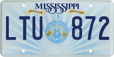 MS license plate LTU872
