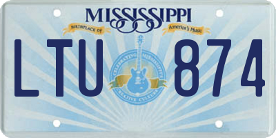 MS license plate LTU874