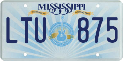 MS license plate LTU875