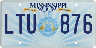MS license plate LTU876