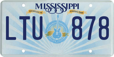 MS license plate LTU878