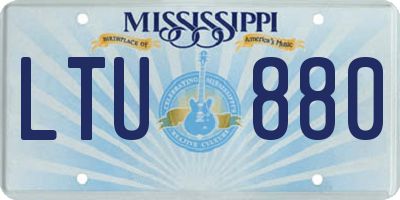 MS license plate LTU880