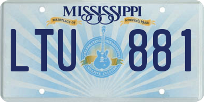 MS license plate LTU881
