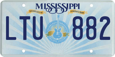 MS license plate LTU882