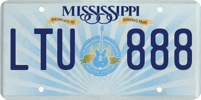 MS license plate LTU888