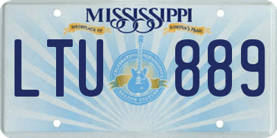MS license plate LTU889