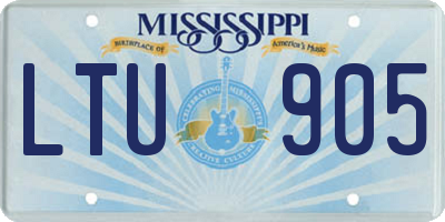 MS license plate LTU905