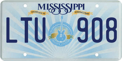 MS license plate LTU908