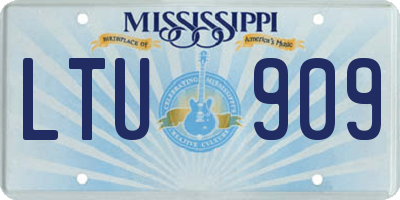 MS license plate LTU909