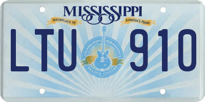 MS license plate LTU910