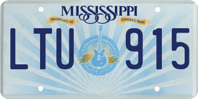 MS license plate LTU915