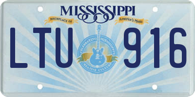 MS license plate LTU916