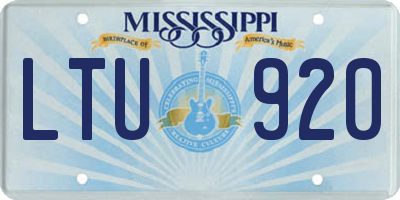 MS license plate LTU920