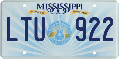 MS license plate LTU922