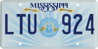 MS license plate LTU924
