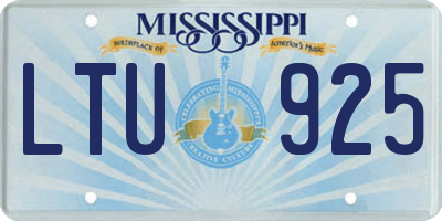 MS license plate LTU925