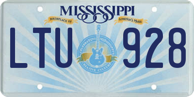 MS license plate LTU928