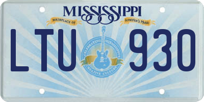 MS license plate LTU930