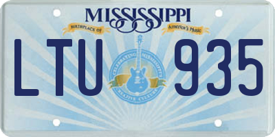 MS license plate LTU935