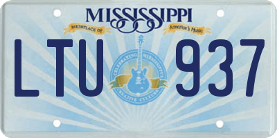 MS license plate LTU937
