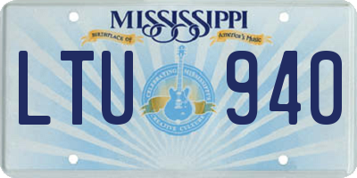 MS license plate LTU940