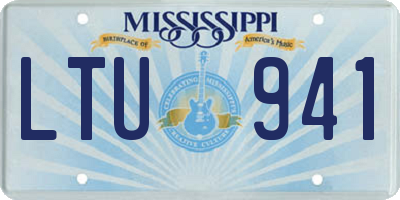 MS license plate LTU941