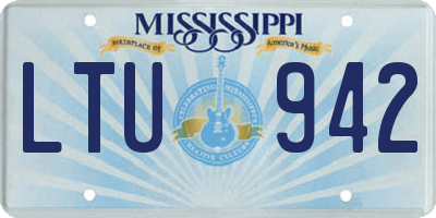 MS license plate LTU942
