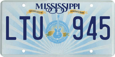 MS license plate LTU945