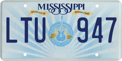 MS license plate LTU947
